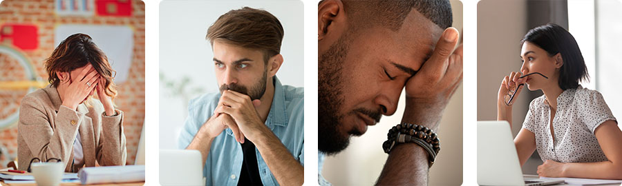 Personnes tristes et désespérées