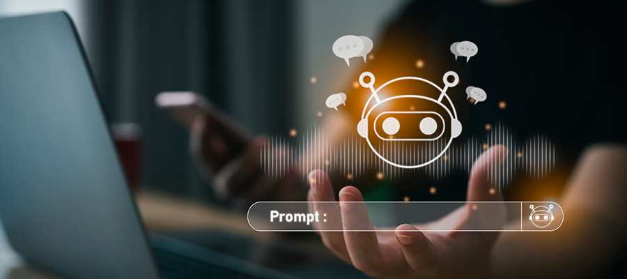 Représentation d'u prompt IA.