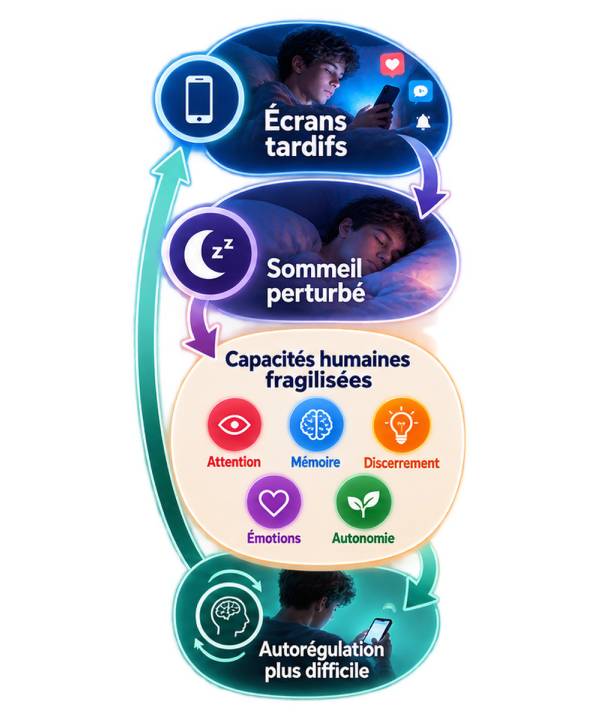 Un cercle d'entretien possible, dont les mécanismes ne sont ni systématiques ni identiques chez tous les adolescents.