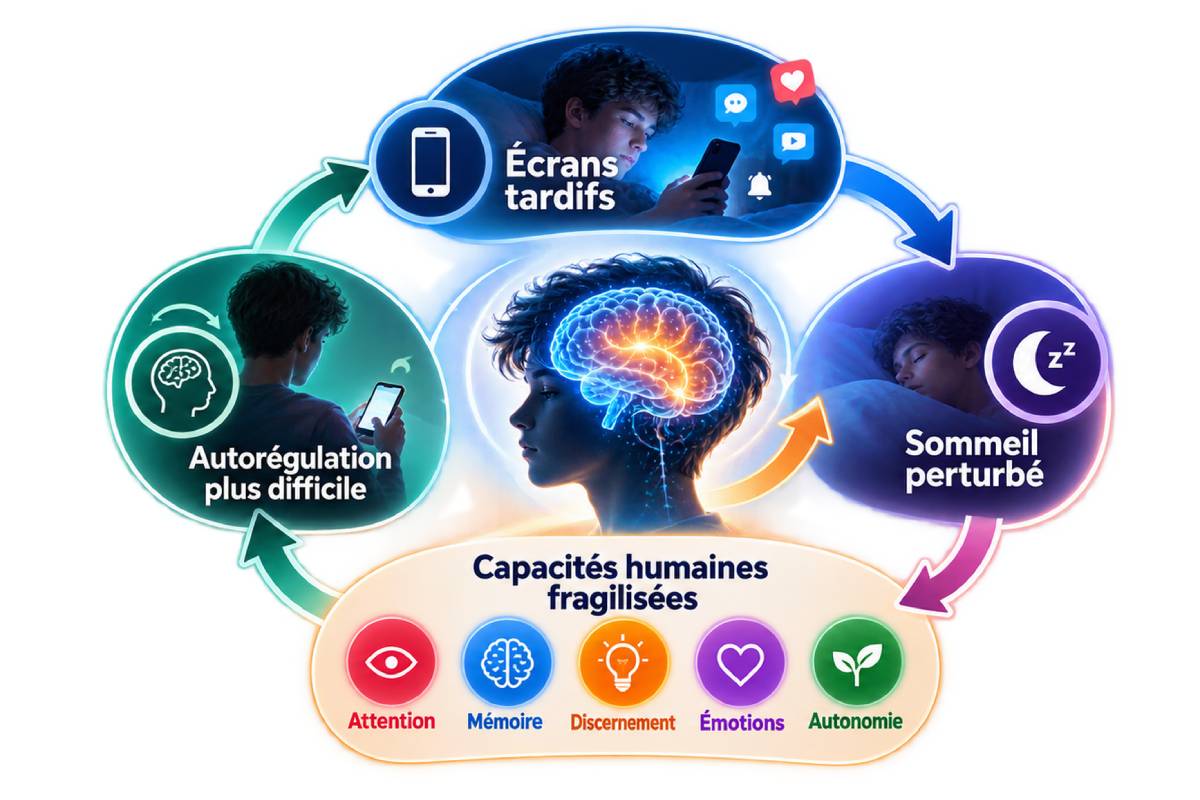 Un cercle d'entretien possible, dont les mécanismes ne sont ni systématiques ni identiques chez tous les adolescents.