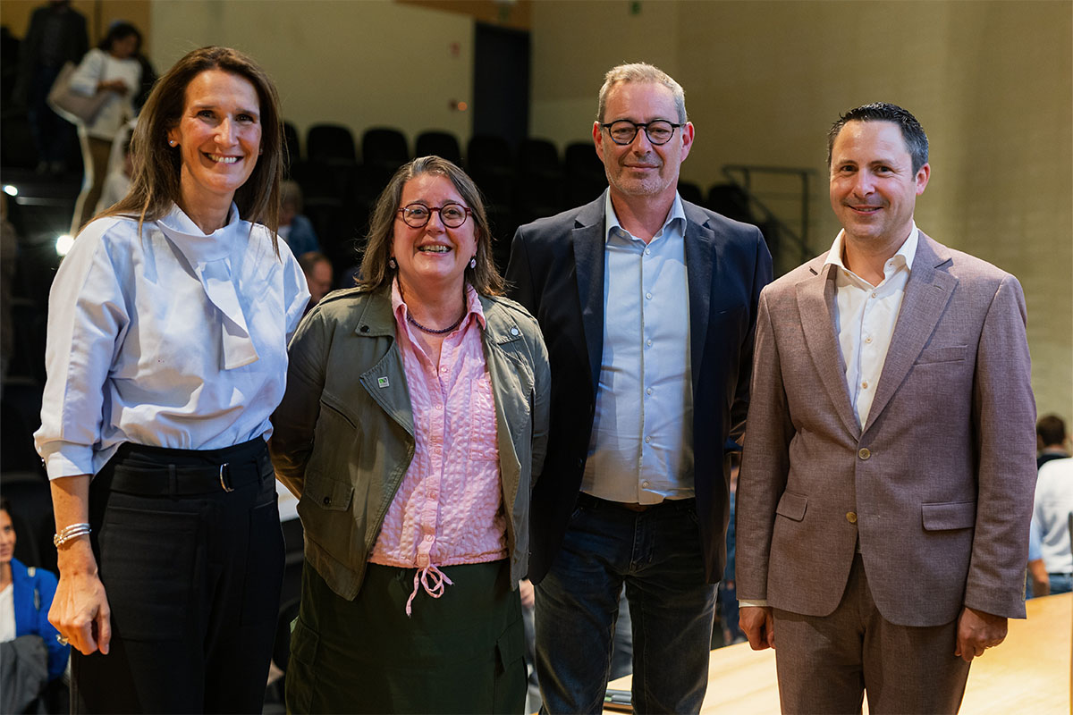 De gauche à droite : Sophie Wilmès, Annick Castiaux, Philippe Laloux et Nicolas Pourbaix